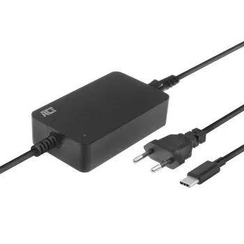 ACT USB-C laptop charger with Power Delivery profiles 65W, Laptop, Indoor, 100 - 240 V, 50/60 Hz, 65 W, 5 - 20 V