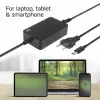 ACT USB-C laptop charger with Power Delivery profiles 65W, Laptop, Indoor, 100 - 240 V, 50/60 Hz, 65 W, 5 - 20 V