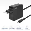 ACT USB-C laptop wall charger 65W with Power Delivery profiles, 2 meters
