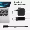 ACT USB-C laptop wall charger 65W with Power Delivery profiles, 2 meters