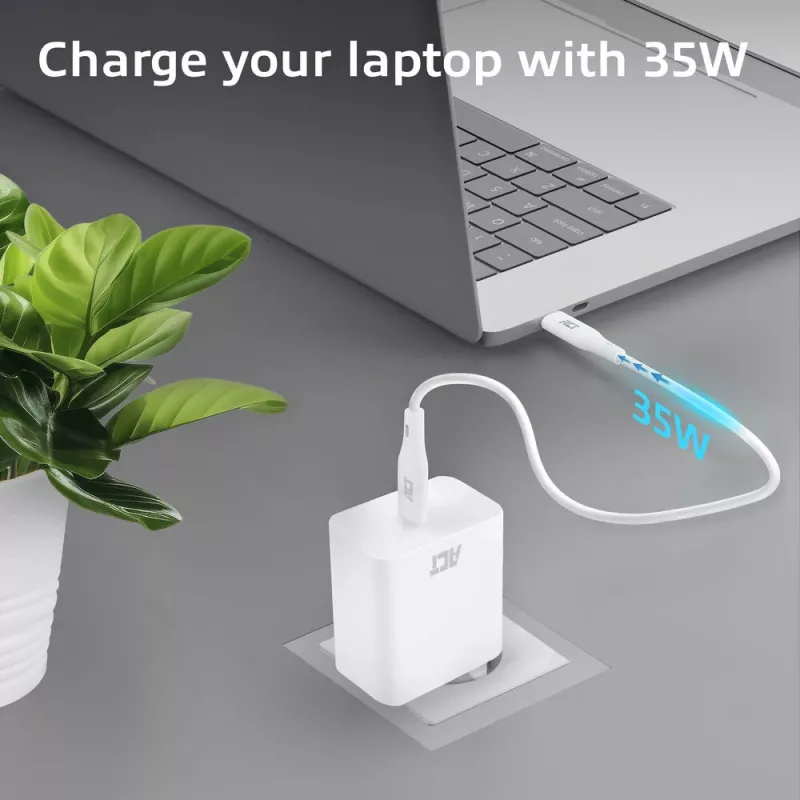 USB-C Charger ACT 35W Power Delivery PPS GaNFast Universal