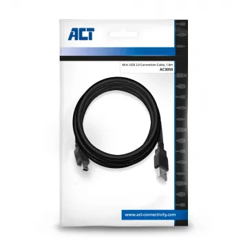 ACT USB 2.0 connection cable A male - mini B male 1.8 meters