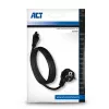 ACT Powercord mains connector CEE7/7 male (angled) - C5 black 2 m