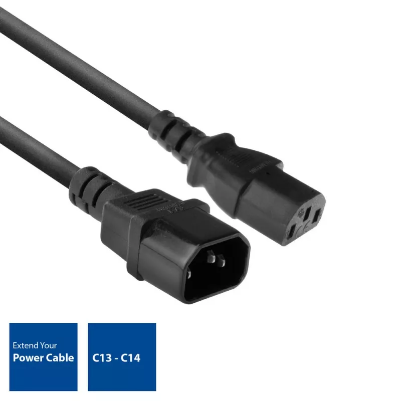 Power cord C13 C14 black 1.8 m ACT Powercord