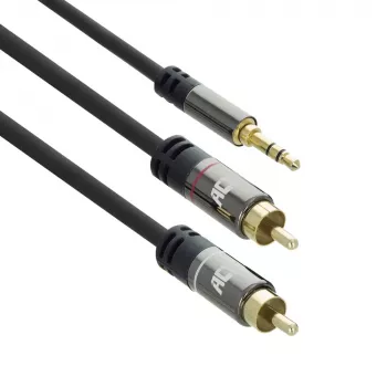 Audio Cable ACT AC3605 1.5m 3.5mm to 2 x RCA Black