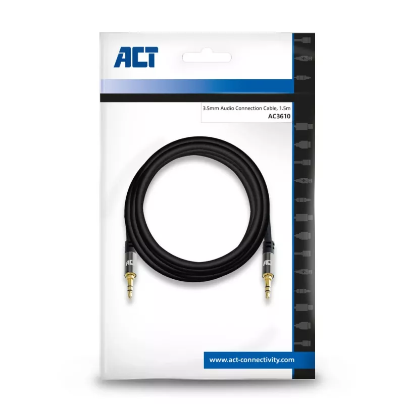 ACT 1.5 meters High Quality stereo audio connection cable 3.5 mm jack male - male