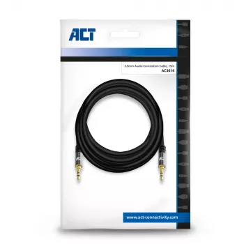 ACT 15 meter High Quality audio connection cable 3,5 mm stereo jack male - male