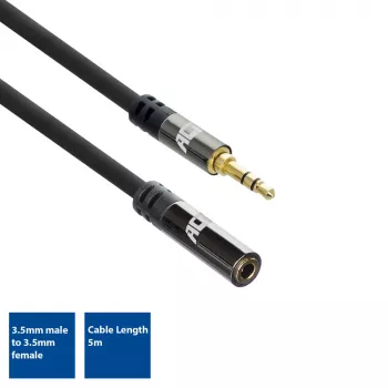 ACT 5 meter High Quality audio extension cable 3,5 mm stereo jack male - female