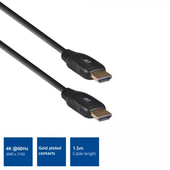 ACT 1.5 meters HDMI high speed video cable v2.0 HDMI-A male - HDMI-A male