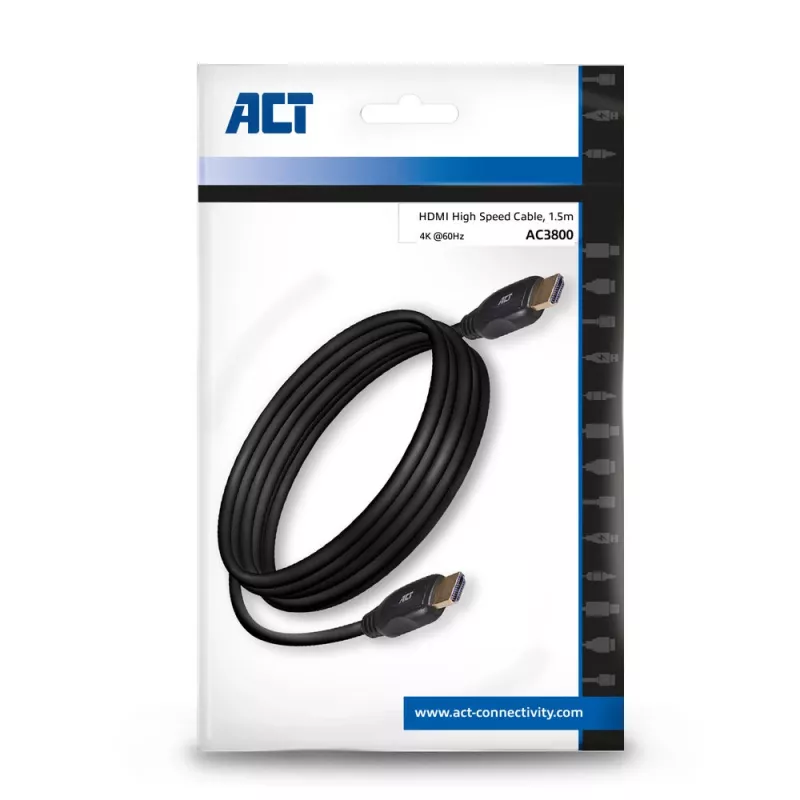 ACT 1.5 meters HDMI high speed video cable v2.0 HDMI-A male - HDMI-A male