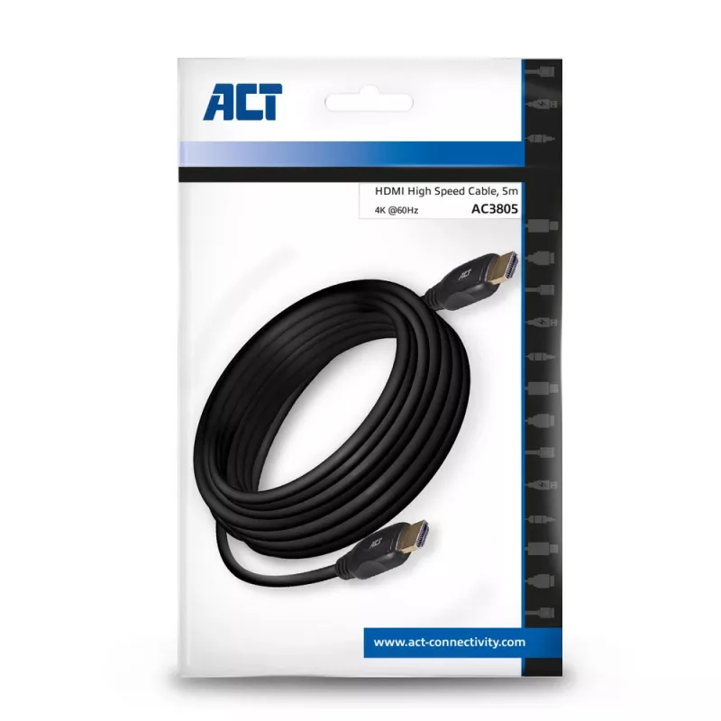 ACT 5 meters HDMI Ultra High Speed video cable v2.0 HDMI-A male - HDMI-A male