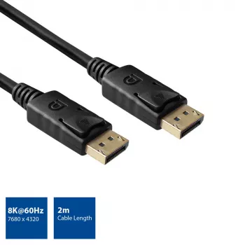 ACT 2 meters Displayport 1.4 8K connection cable male - male