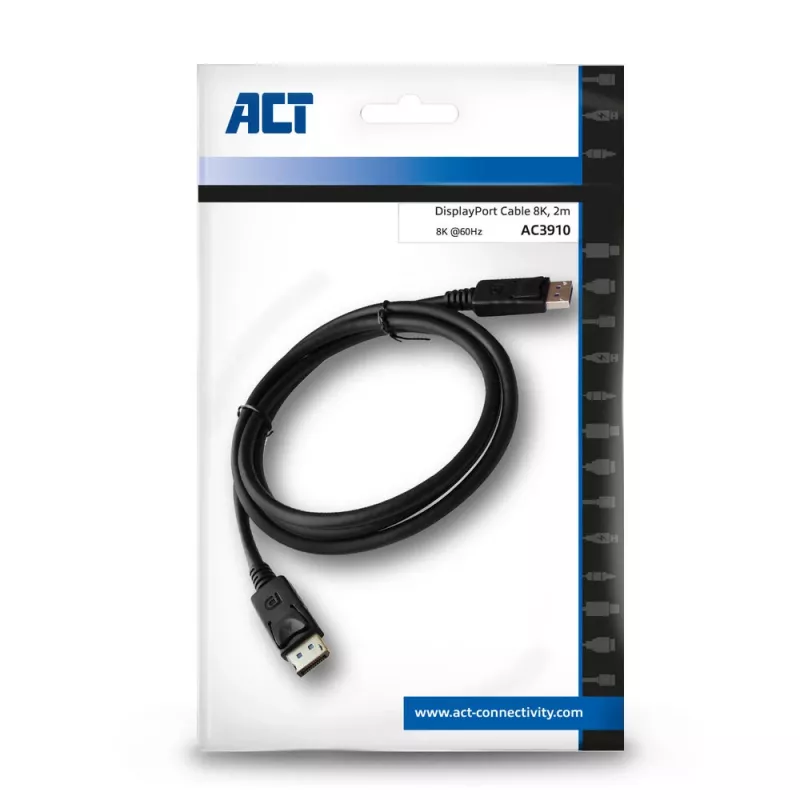 ACT 2 meters Displayport 1.4 8K connection cable male - male
