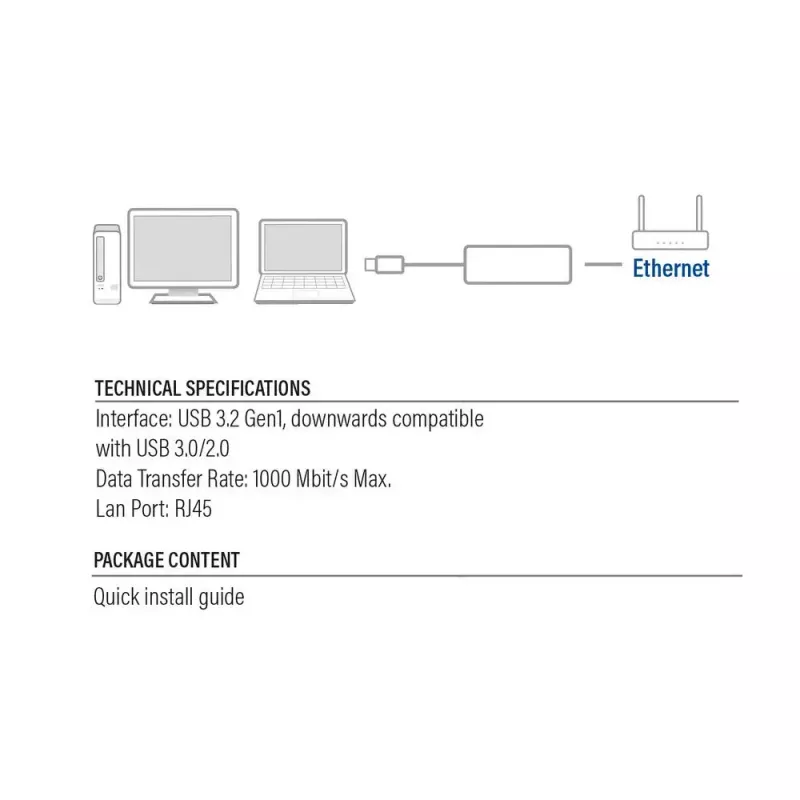 Network Card ACT AC4410 Ethernet 1000 Mbit/s Wired USB