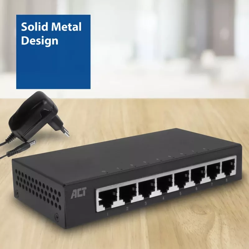 Unmanaged Switch ACT AC4418 8 Ports Gigabit Ethernet 10/100/1000
