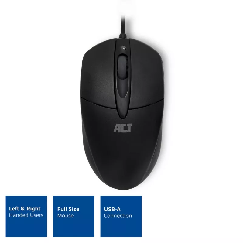 ACT Wired Optical Mouse 1000 DPI, USB