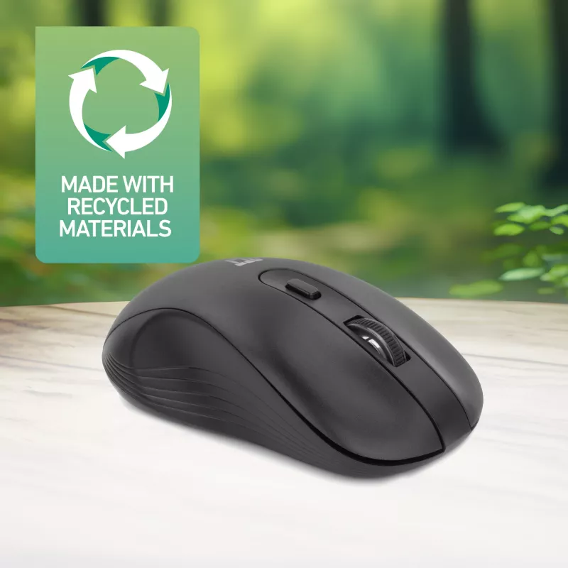 ACT Wireless Mouse 1600 DPI, silent click, eco-friendly, made from recycled materials