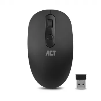 ACT Wireless Mouse 1200 DPI, Ambidextrous, RF Wireless, 1200 DPI, Black