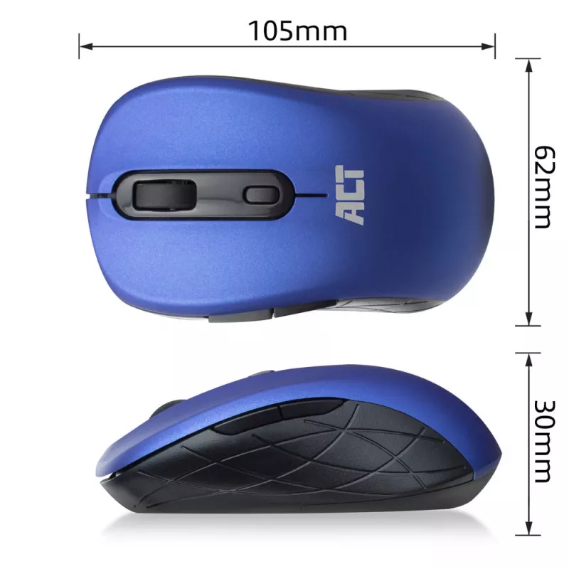 ACT Wireless Mouse 1600 DPI Right-hand Optical RF Wireless Blue