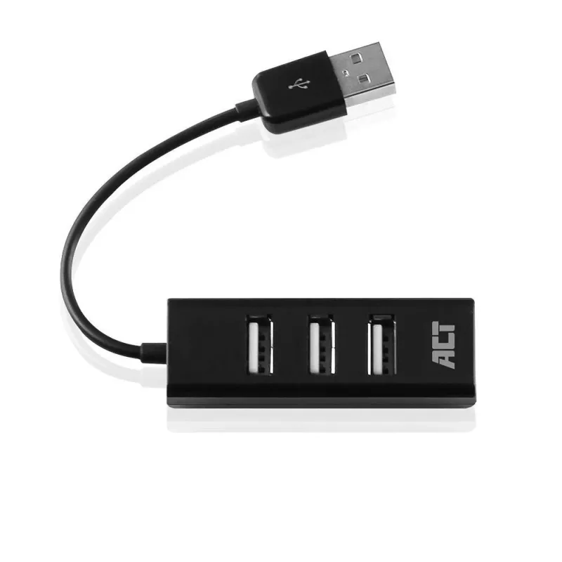 USB Hub ACT AC6205 2.0 480 Mbit/s Black 0.12m