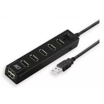 USB Hub ACT AC6215 480 Mbit/s Black