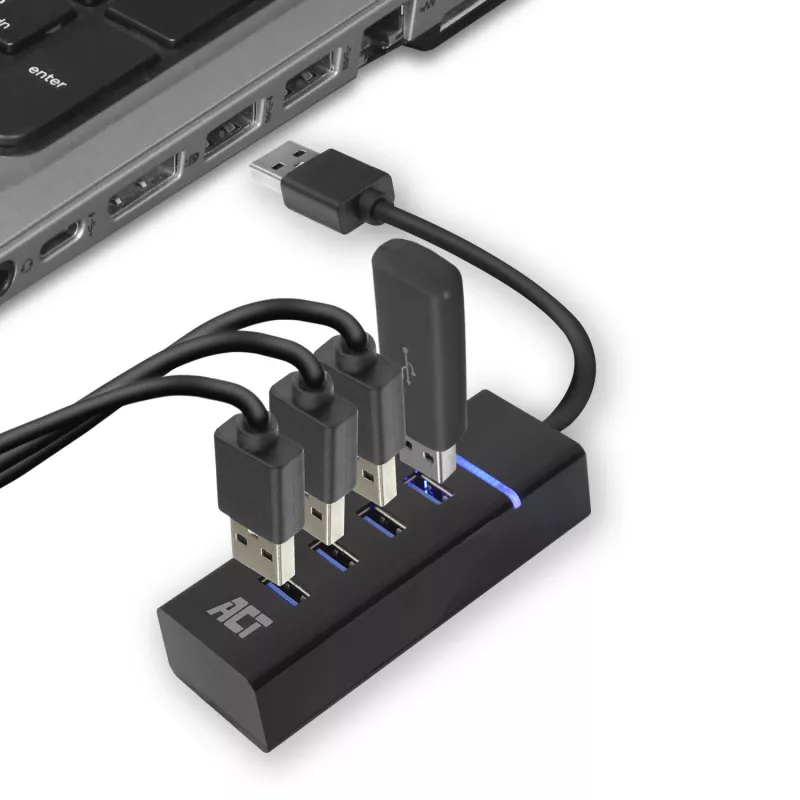 ACT AC6300 USB 3.2 Gen 1 Hub Type-A 5000 Mbit/s Black