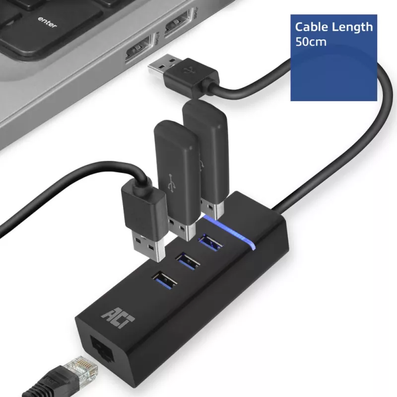 Docking Station ACT AC6310 USB 3.2 Gen 1 Wired Black Ethernet