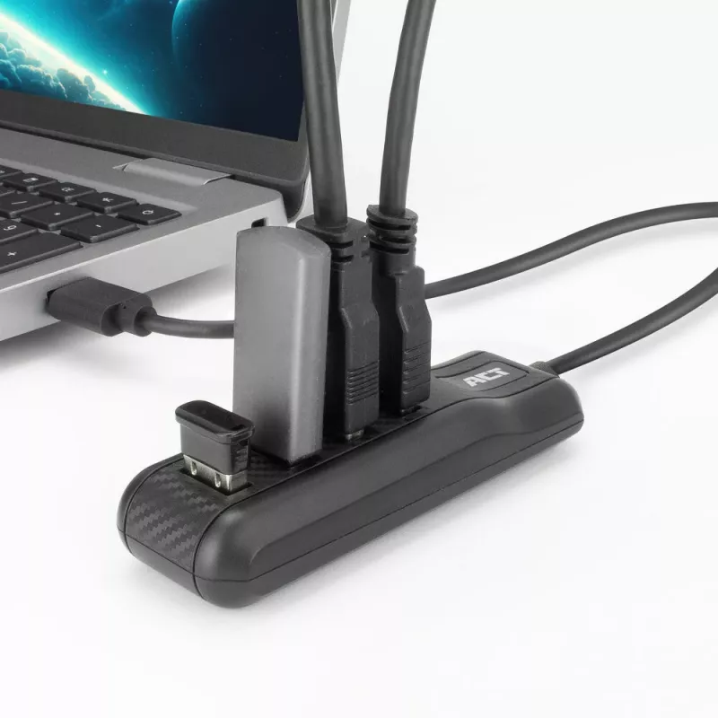 ACT AC6320 interface hub USB 3.2 Gen 1 (3.1 Gen 1) Type-A 5000 Mbit/s Black