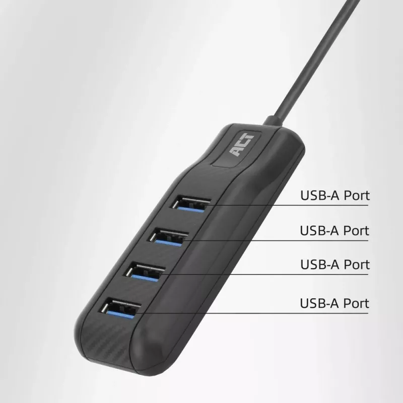 ACT AC6420 interface hub USB 3.2 Gen 1 (3.1 Gen 1) Type-C 5000 Mbit/s Black