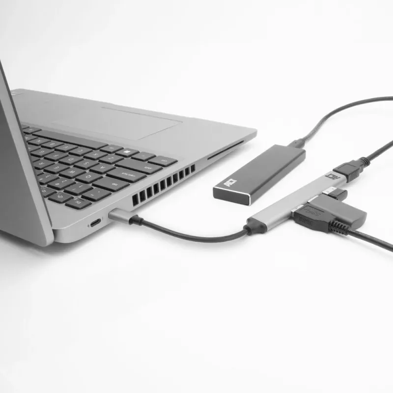 USB Hub ACT AC6425 Type-C 5000 Mbit/s Aluminium Grey