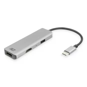 ACT USB-C 4K multiport adapter for 2 HDMI monitors, USB-A data port