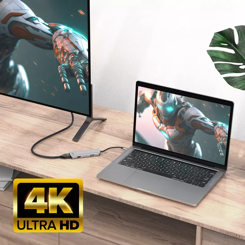 ACT USB-C 4K multiport adapter for 2 HDMI monitors, USB-A data port