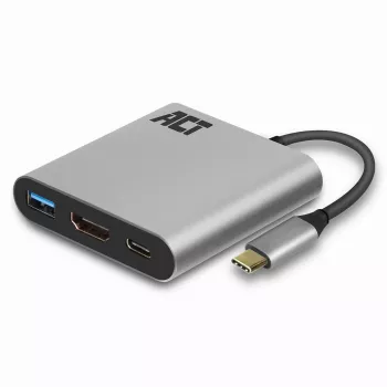 ACT USB-C multiport adapter for 1 HDMI monitor, 1x USB-A, PD pass-through