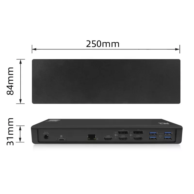 ACT USB-C Docking Station 4K, for 2 or 3 HDMI/DisplayPort monitors, DisplayLink