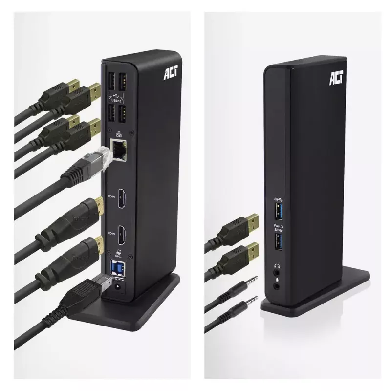 ACT Universal USB-C or USB-A Docking Station, for 2 HDMI monitors, DisplayLink