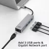 USB-C Hub ACT AC7055 3x USB-A Gigabit Ethernet