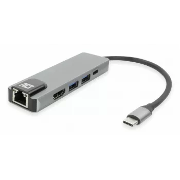 ACT USB-C 4K docking station for 1 HDMI monitor, ethernet, USB-A, PD pass-through