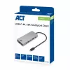 ACT USB-C 4K / 8K 30Hz docking station for 1 HDMI monitor, 2.5 Gigabit ethernet, USB-C 10Gbps, USB-A 10Gbps, 3.5mm audio, PD pass-through