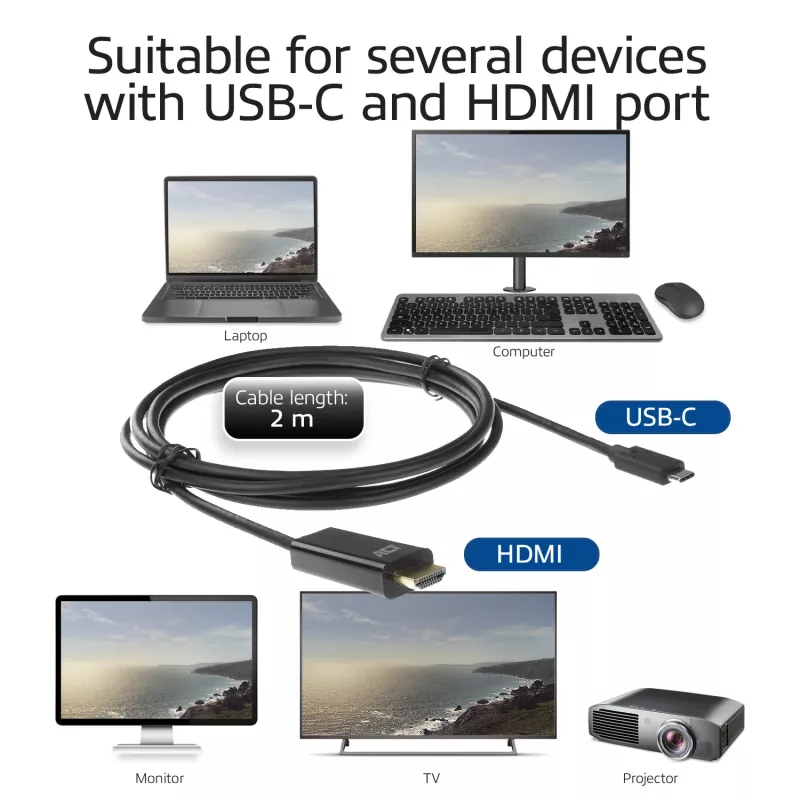USB-C to HDMI cable ACT AC7315 2 meters