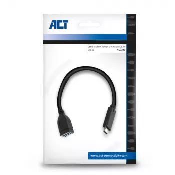 ACT USB 3.0 cable OTG USB-C male to USB-A female 0.2m 5 Gbit/s