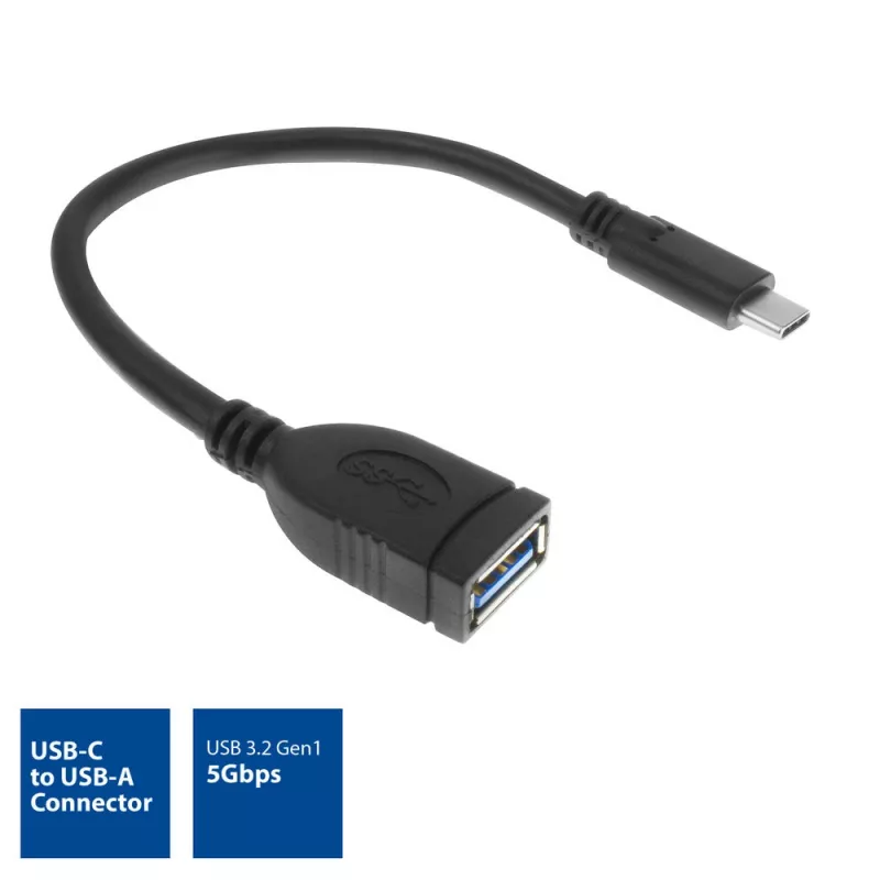 ACT USB 3.0 cable OTG USB-C male to USB-A female 0.2m 5 Gbit/s