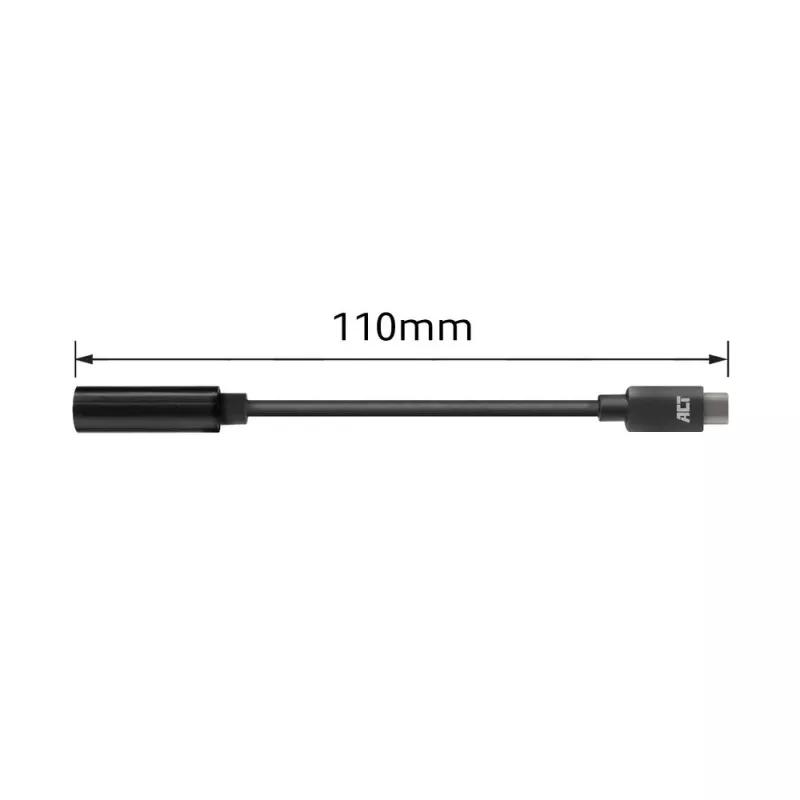 Audio Cable ACT AC7380 0.11m 3.5mm Female USB Type-C Male Black
