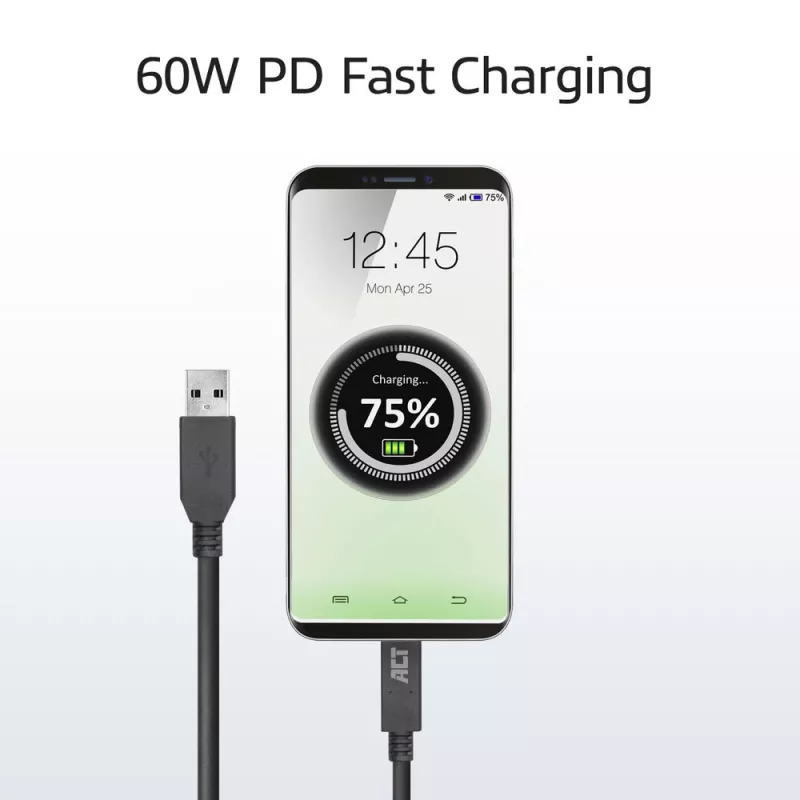 ACT USB 3.0 cable USB-A to USB-C 2 meters 5 Gbit/s Black