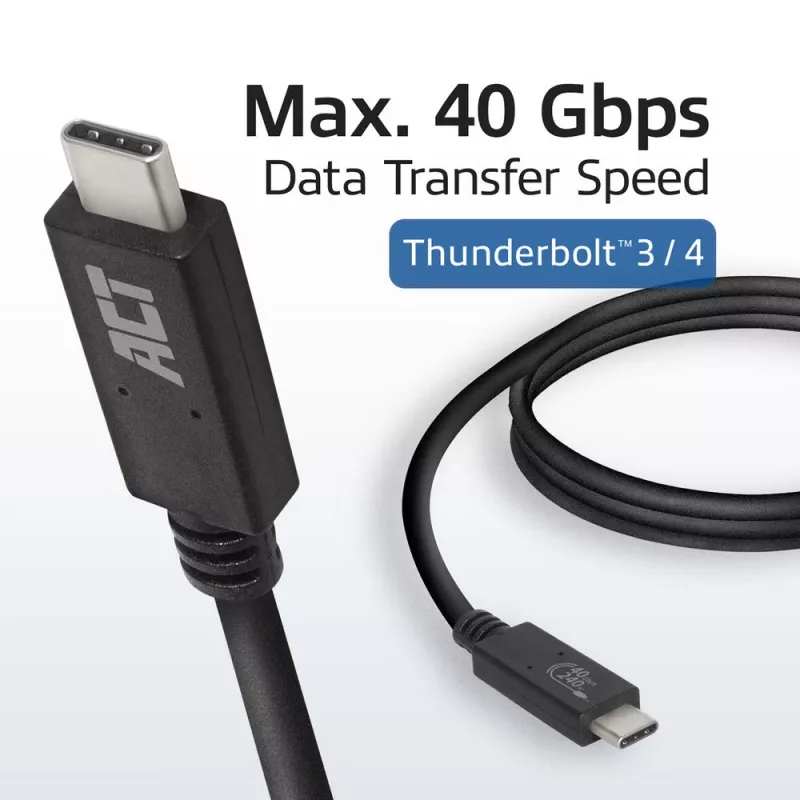 ACT USB4® 40Gbps 240W USB Type-C® Cable, USB-IF certified 0.8 meters
