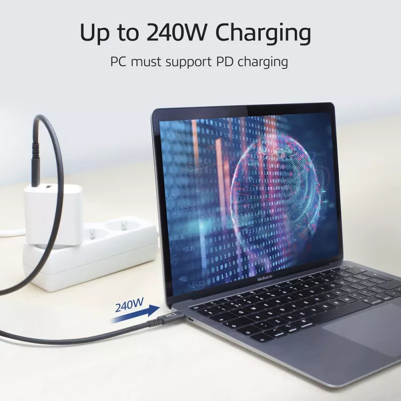 ACT USB4® 40Gbps 240W USB Type-C® Cable, USB-IF certified 0.8 meters