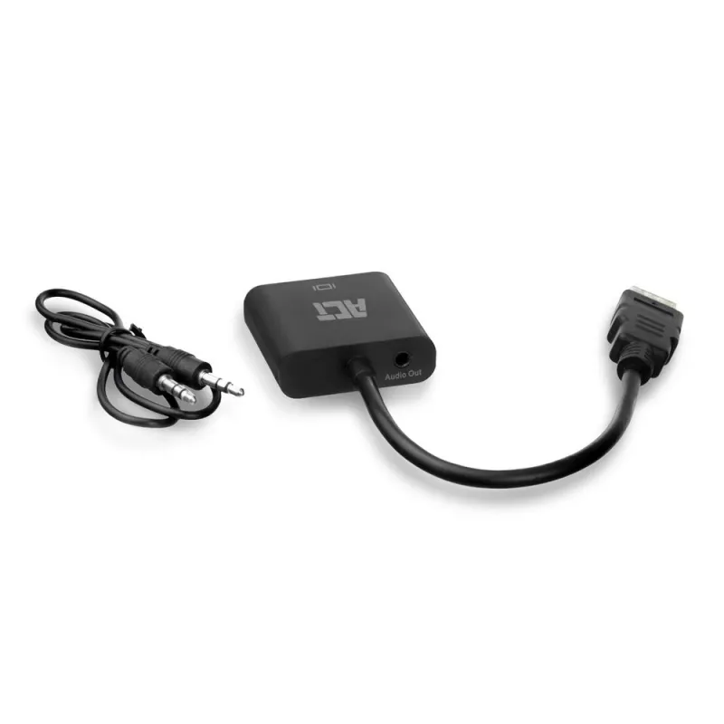 ACT 0.15 meters, HDMI-A male to VGA female adapter, with audio