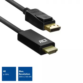 DisplayPort to HDMI adapter cable ACT AC7550 1.8m