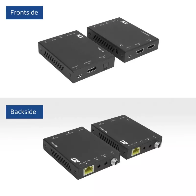 AV transmitter & receiver ACT 4K HDMI 2.0 extender set over CAT6 UTP with IR support 60 meters