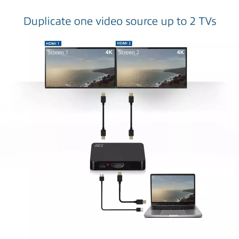 ACT 4K HDMI 1.4 splitter 2 ports 3840 x 2160 pixels Black