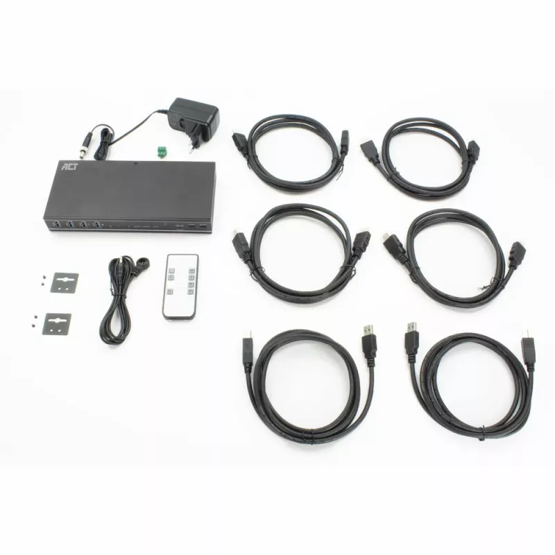 ACT 2-Port Dual HDMI 4K@60Hz KVM switch, USB 3.2 Gen1 (USB 3.0)
